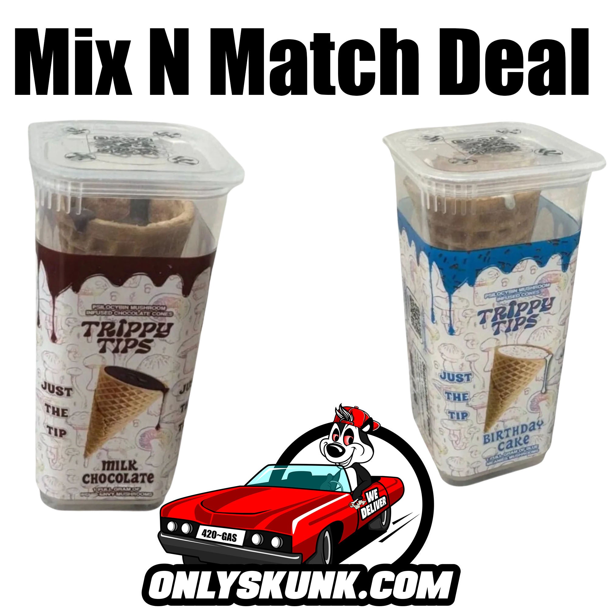 Donate & Get Mix N Match Trippy Tips 1G Magic Chocolate Cone