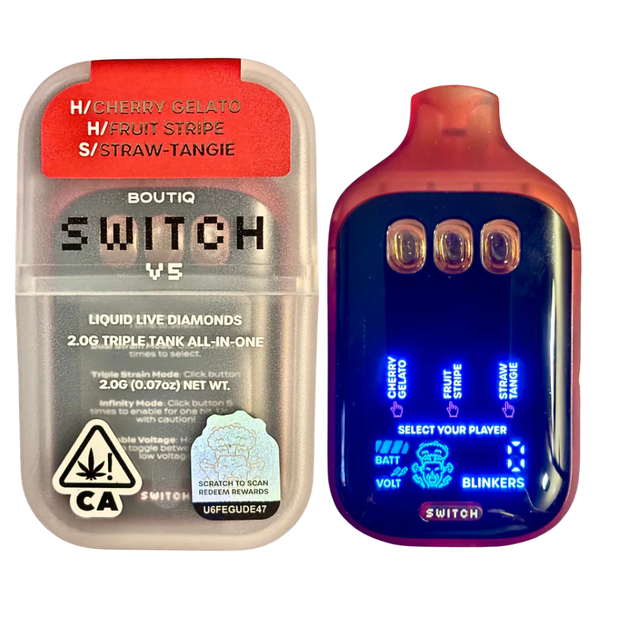 BOUTIQ SWITCH V5: Cherry Gelato + Fruit Stripe + Straw-Tangie