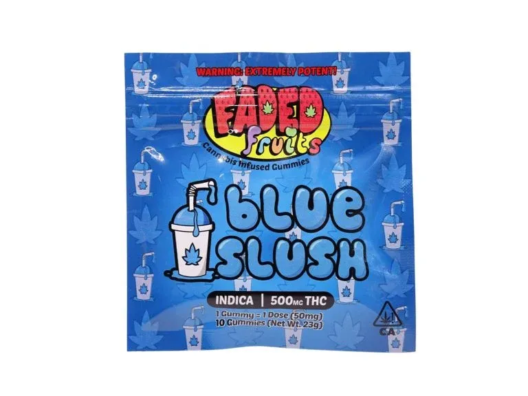 Faded Fruit Gummies: Blue Slushi