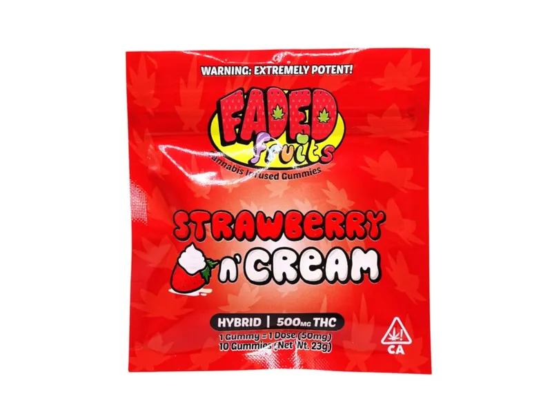 Faded Fruit Gummies: Strawberry N Cream