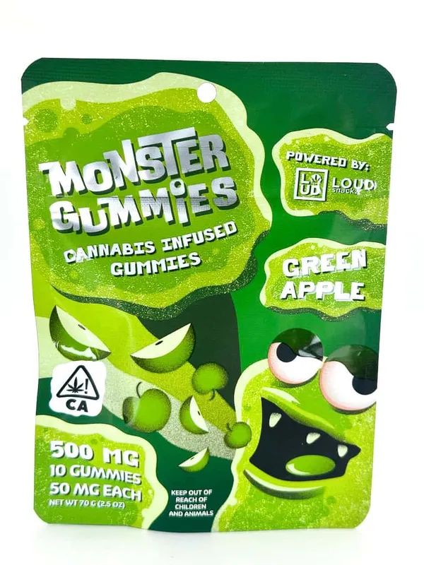 Mini Monster Gummies 100mg: Green Apple