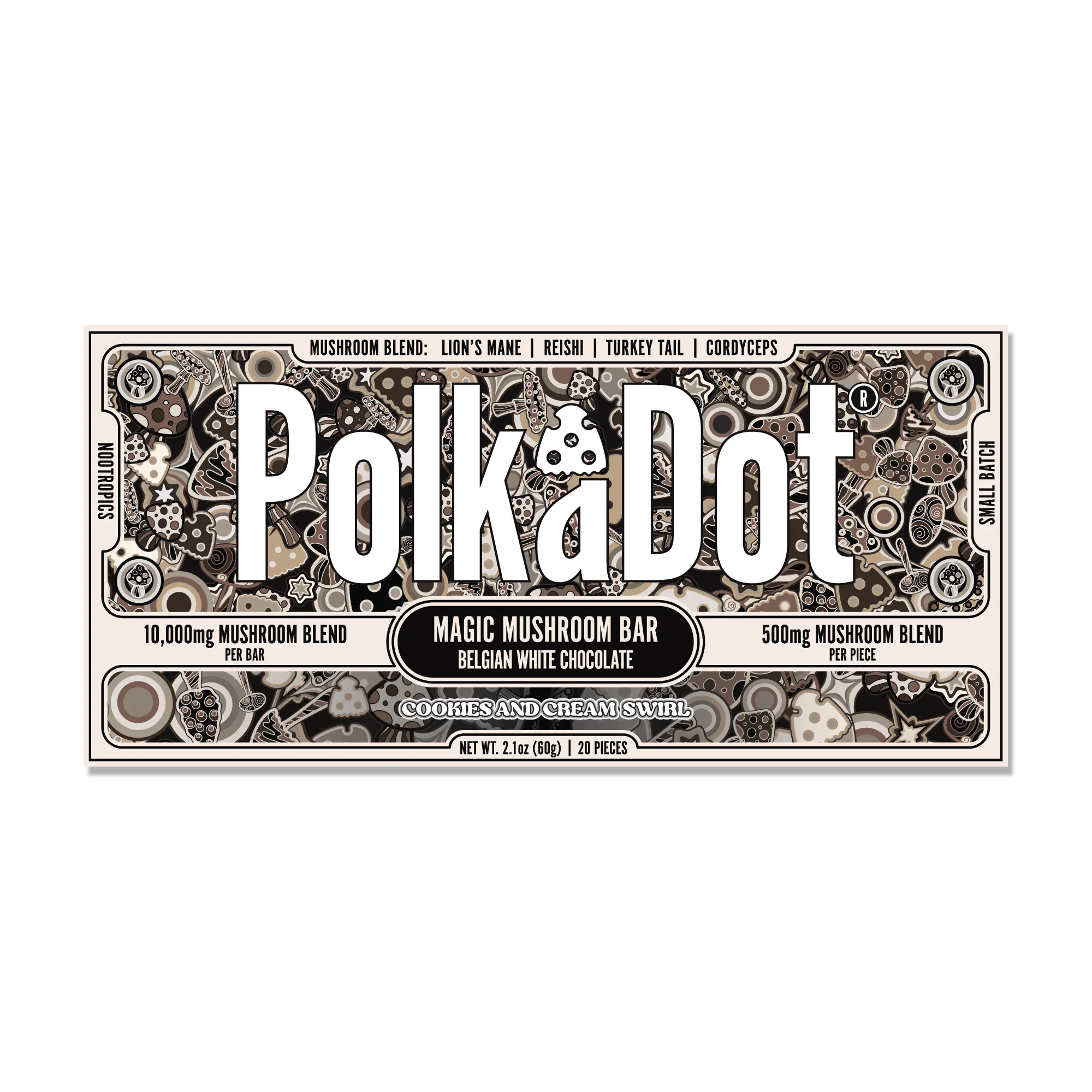 PolkaDot Bars: Cookies & Cream Swirl