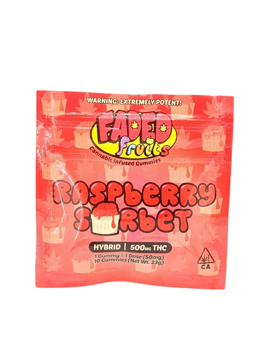 Faded Fruit Gummies (500mg) | Hybrid | Raspberry Sorbet