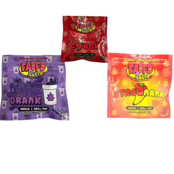 Faded Fruit Gummies (500mg) | Indica | Grape Ape