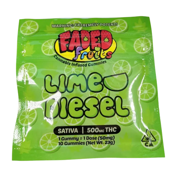 Faded Fruit Gummies (500mg) | Sativa | Lime Diesel