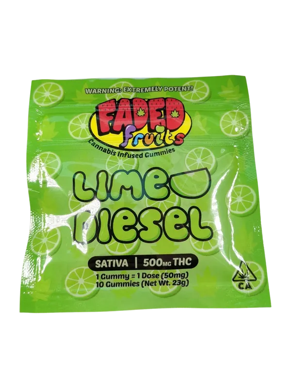 Faded Fruit Gummies (500mg) | Sativa | Lime Diesel